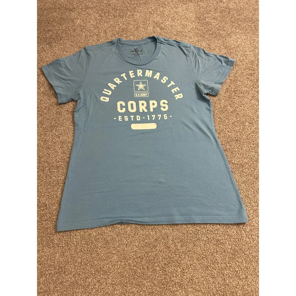 Adidas U.S. Army Quartermaster Corps Tee Mens Large Blue Excellent Graphic Shirt